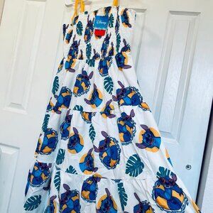 Disney Stitch Vacation Tropical Plant Print sleeveless dress, Size Women XL